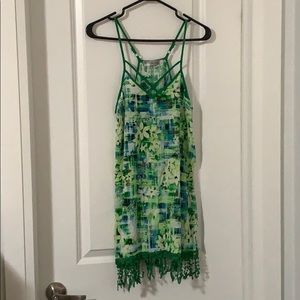 Green flower dress size 8